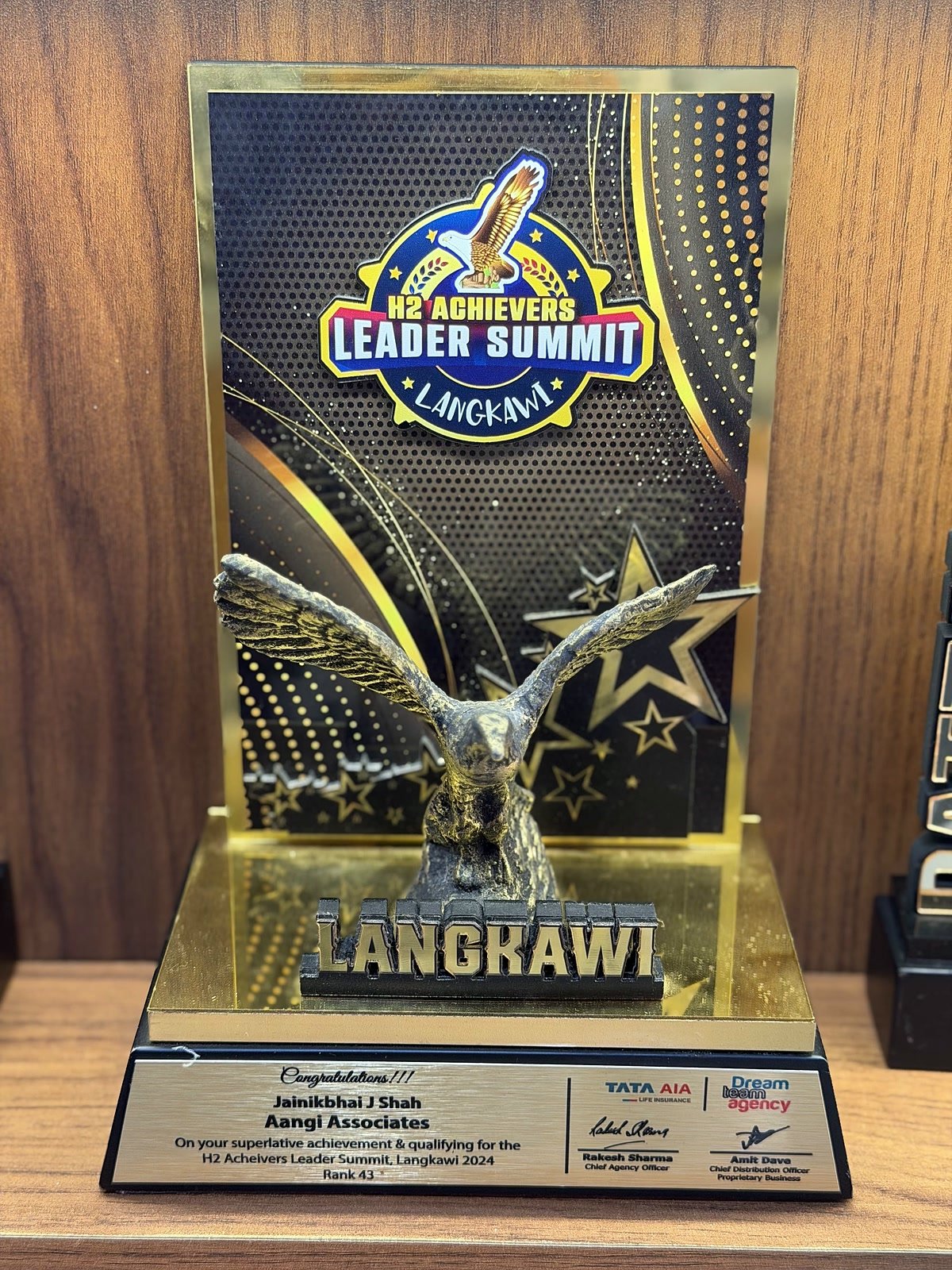 H2 Achievers Leader Summit trophy, Langkawi, Rank 43