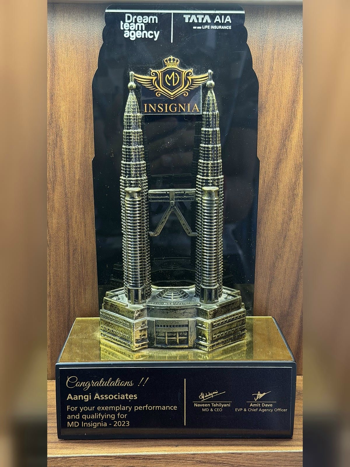 MD Insignia 2023 trophy, Aangi Associates